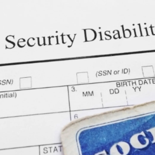 Close up of Social Security Disability form.
