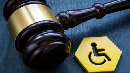 Gavel and disability symbol